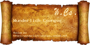Wunderlich Csongor névjegykártya